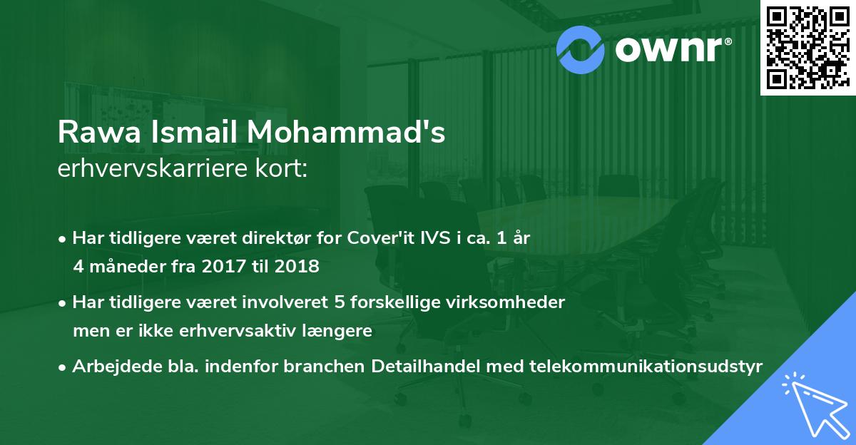 Rawa Ismail Mohammad's erhvervskarriere kort
