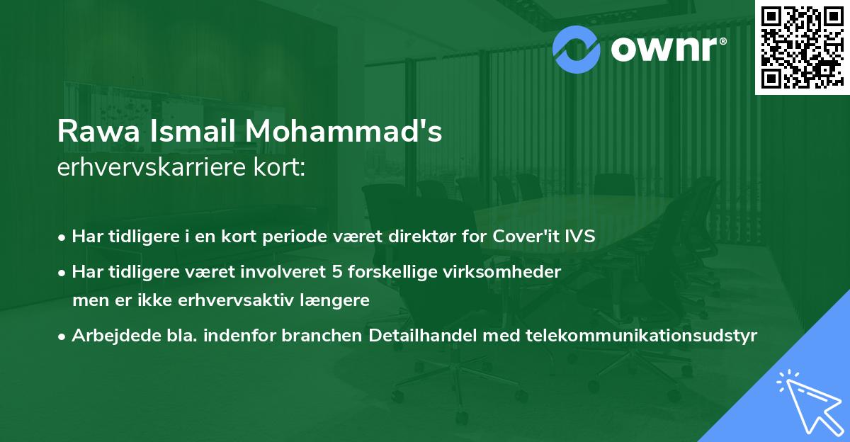 Rawa Ismail Mohammad's erhvervskarriere kort