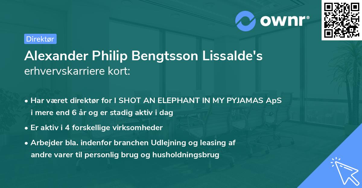 Alexander Philip Bengtsson Lissalde's erhvervskarriere kort