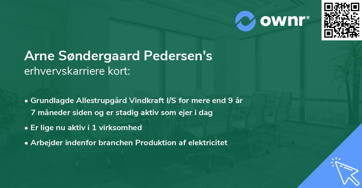 Arne Søndergaard Pedersen's erhvervskarriere kort