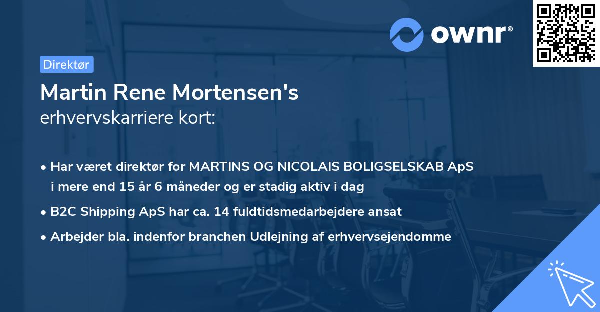 Martin Rene Mortensen's erhvervskarriere kort