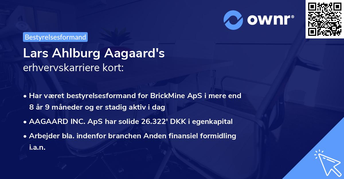 Lars Ahlburg Aagaard's erhvervskarriere kort