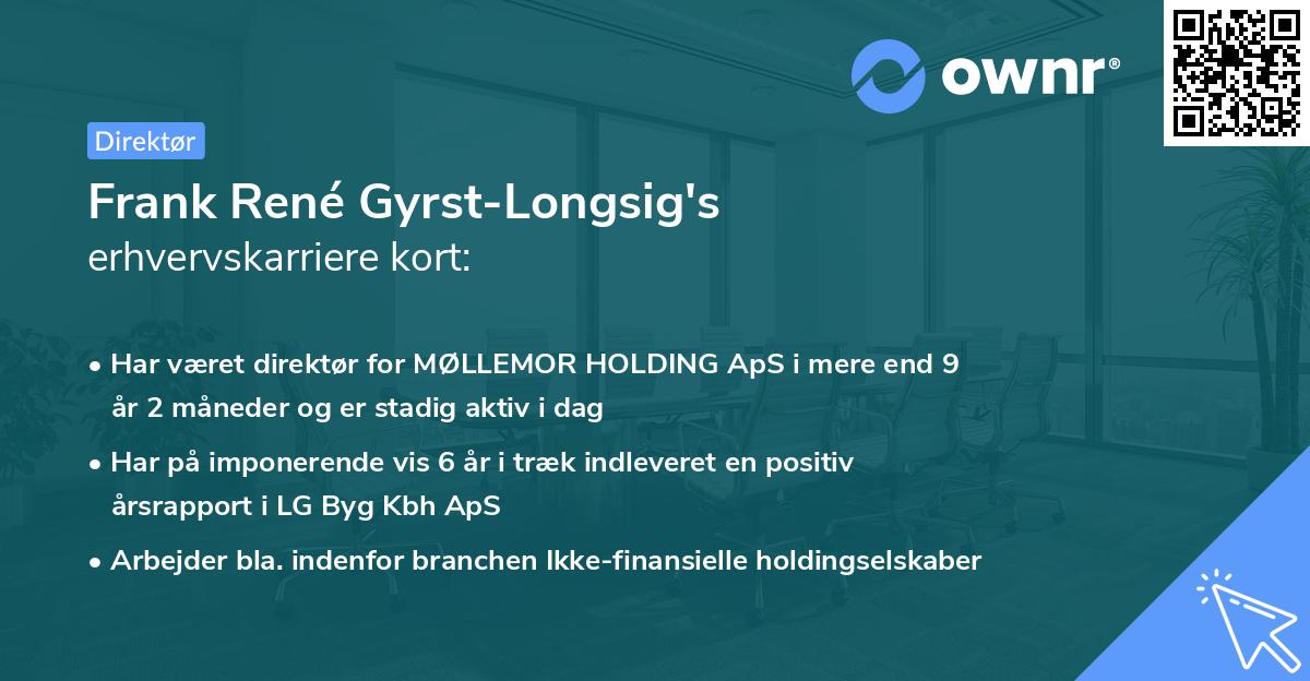 Frank René Gyrst-Longsig's erhvervskarriere kort