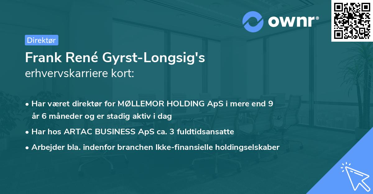 Frank René Gyrst-Longsig's erhvervskarriere kort