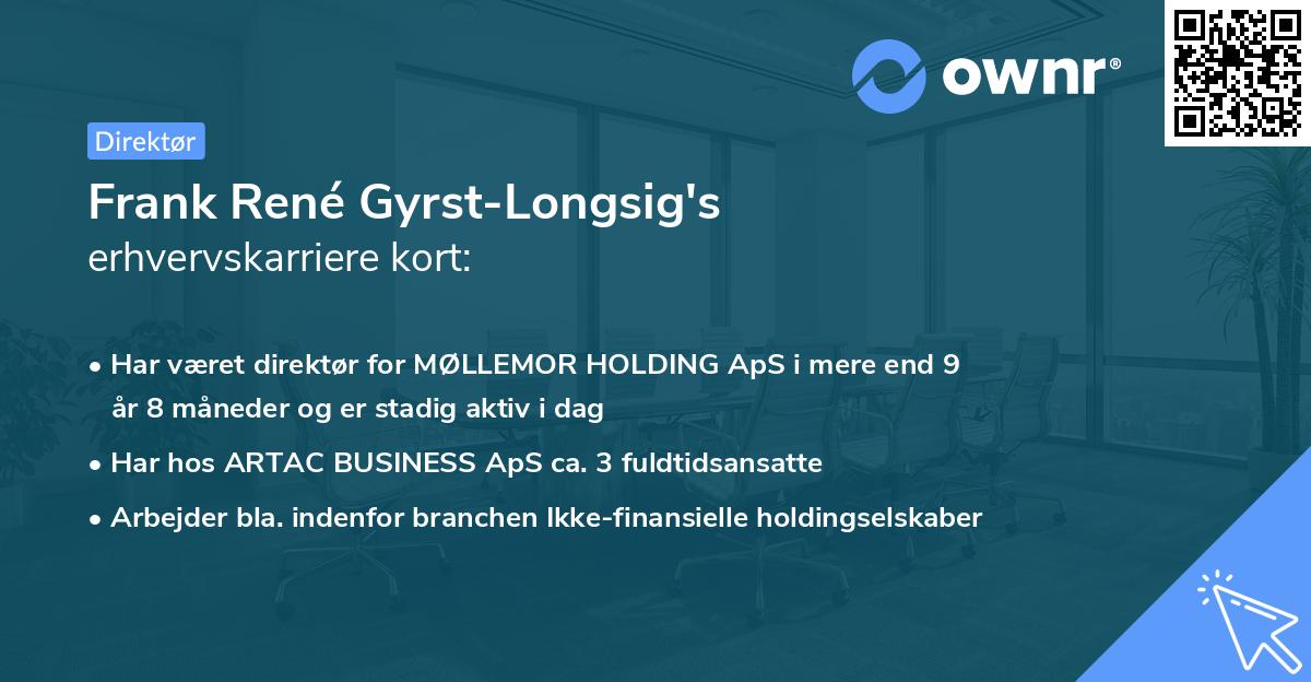 Frank René Gyrst-Longsig's erhvervskarriere kort