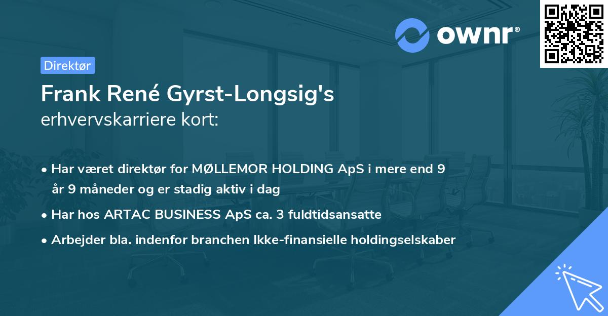 Frank René Gyrst-Longsig's erhvervskarriere kort