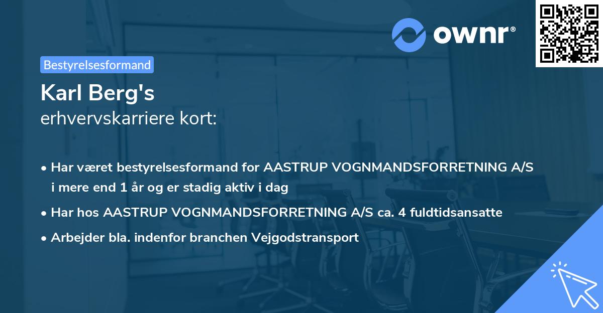 Karl Berg's erhvervskarriere kort