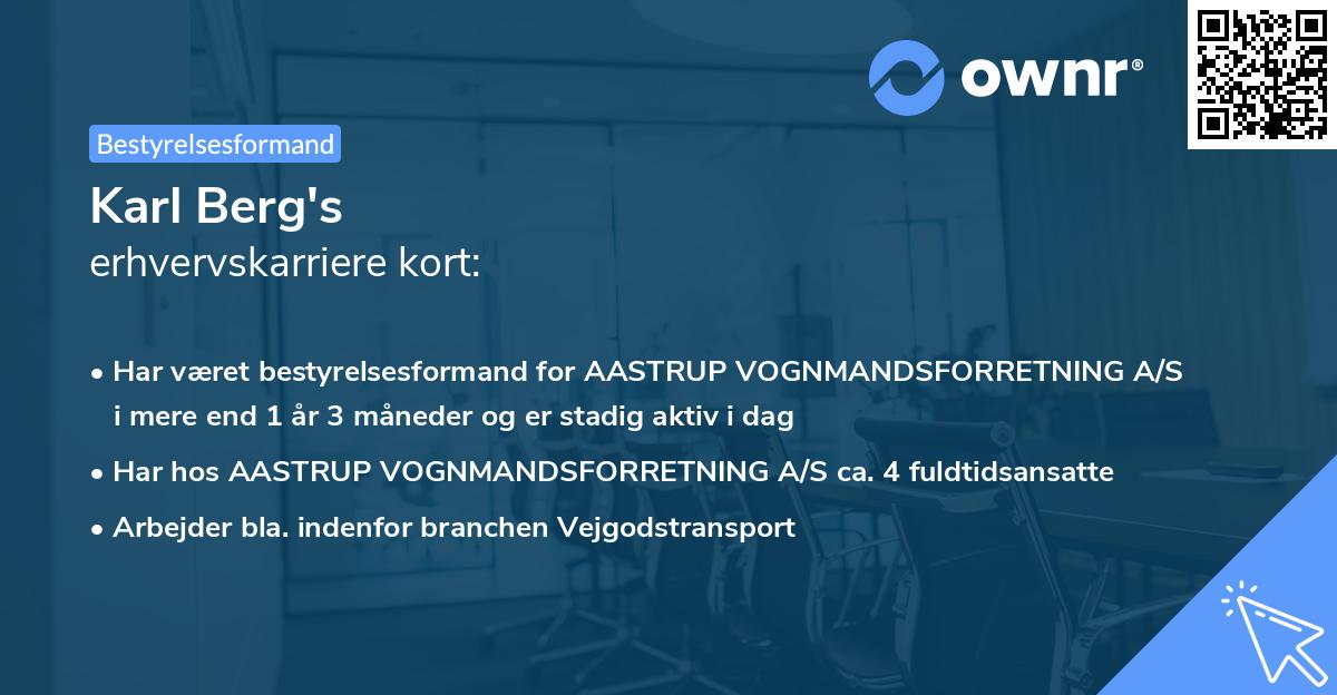 Karl Berg's erhvervskarriere kort