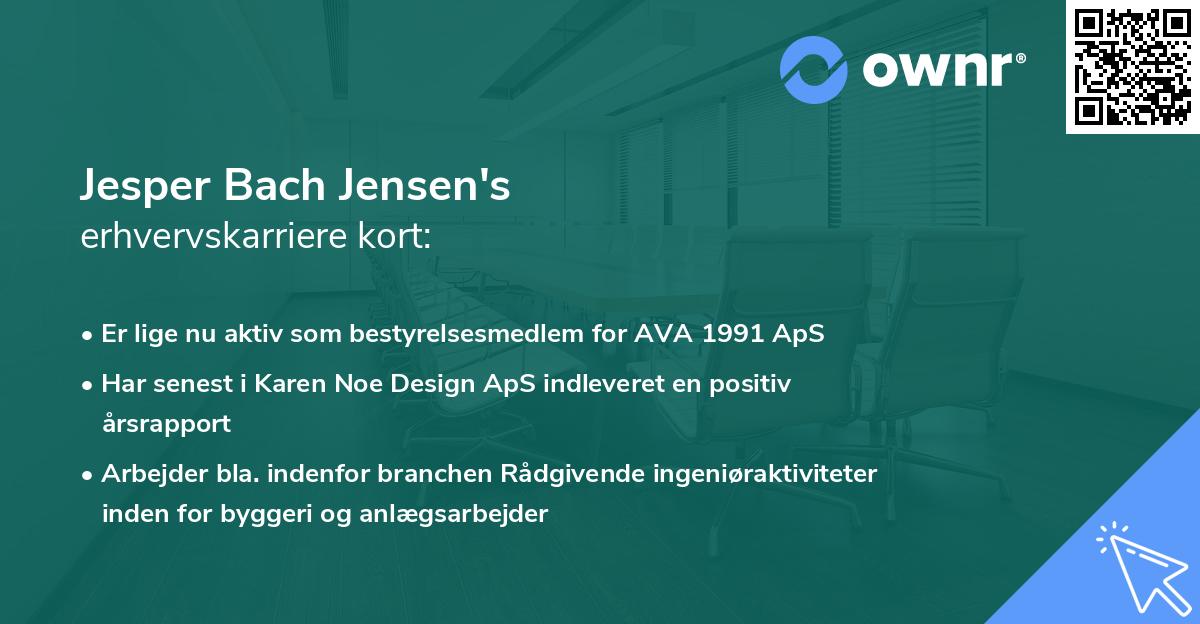 Jesper Bach Jensen's erhvervskarriere kort