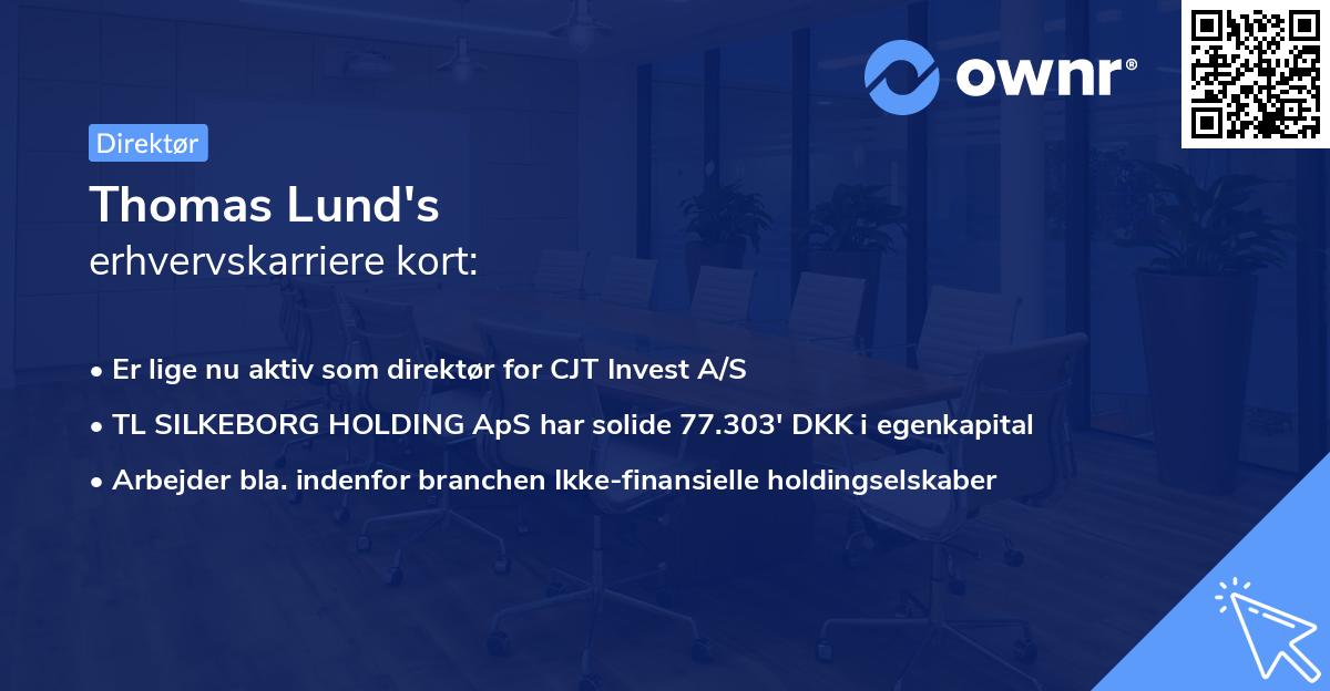 Thomas Lund's erhvervskarriere kort