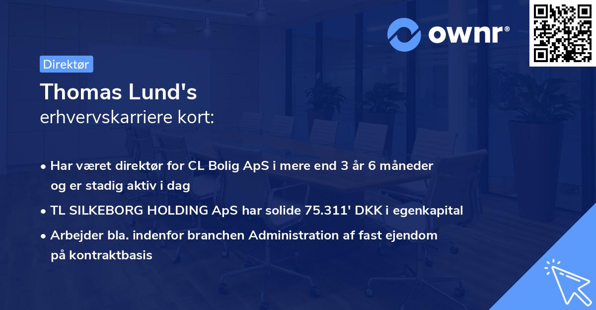 Thomas Lund's erhvervskarriere kort