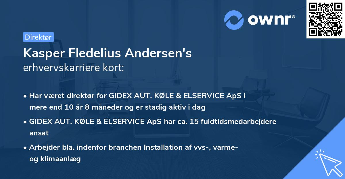 Kasper Fledelius Andersen's erhvervskarriere kort