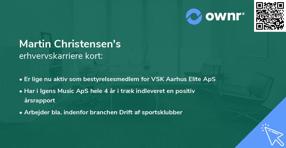 Martin Christensen's erhvervskarriere kort