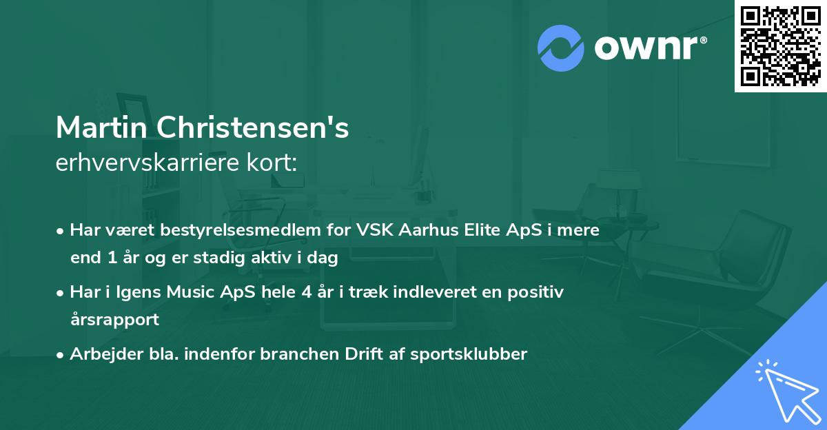 Martin Christensen's erhvervskarriere kort