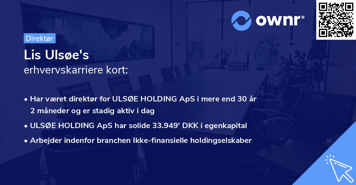 Lis Ulsøe's erhvervskarriere kort