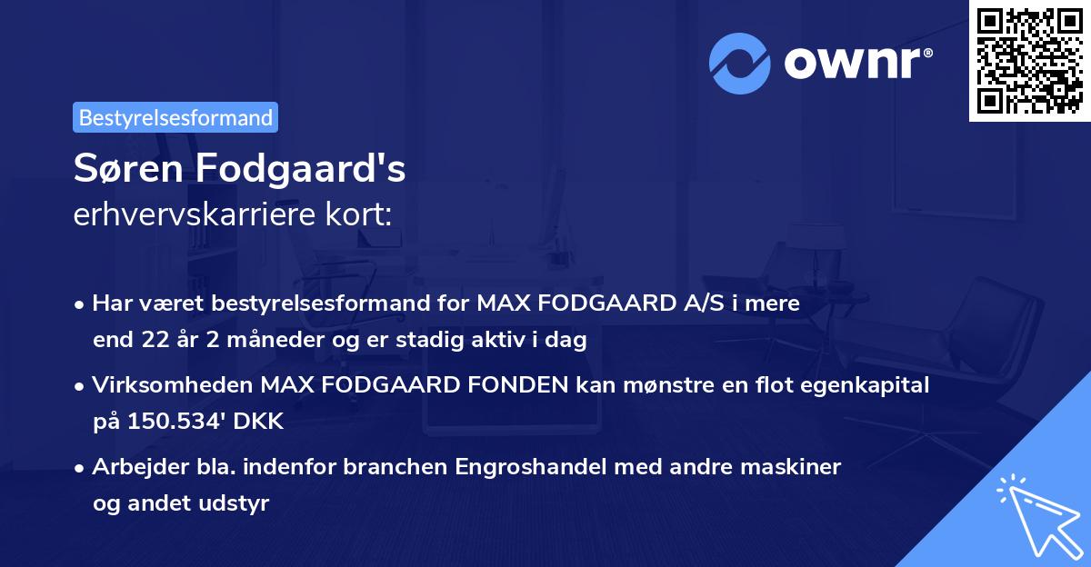 Søren Fodgaard's erhvervskarriere kort