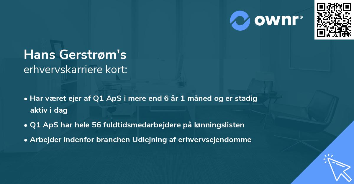 Hans Gerstrøm's erhvervskarriere kort