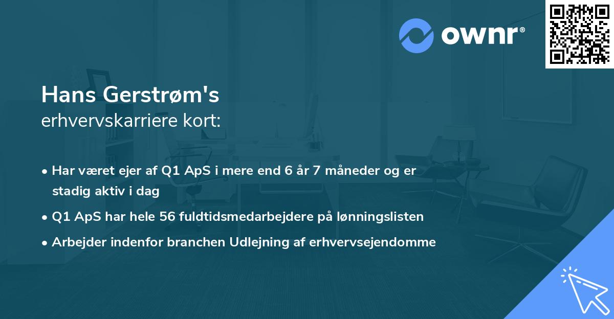 Hans Gerstrøm's erhvervskarriere kort