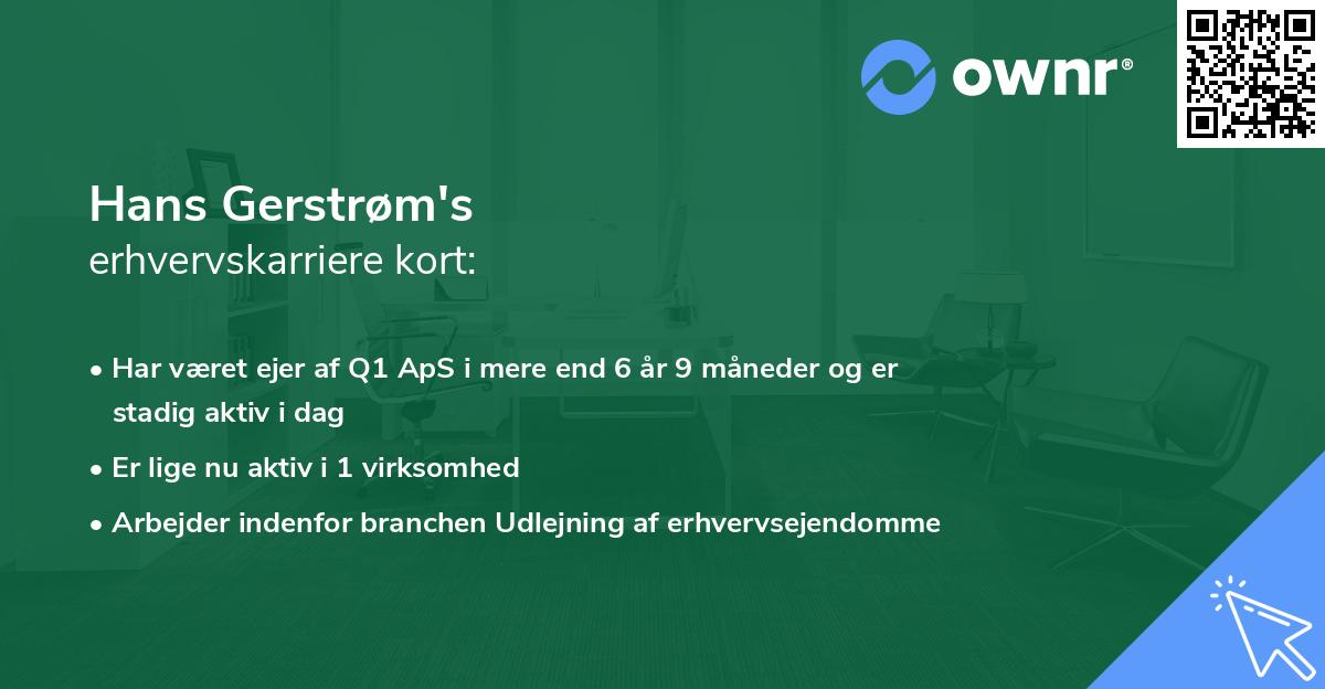 Hans Gerstrøm's erhvervskarriere kort