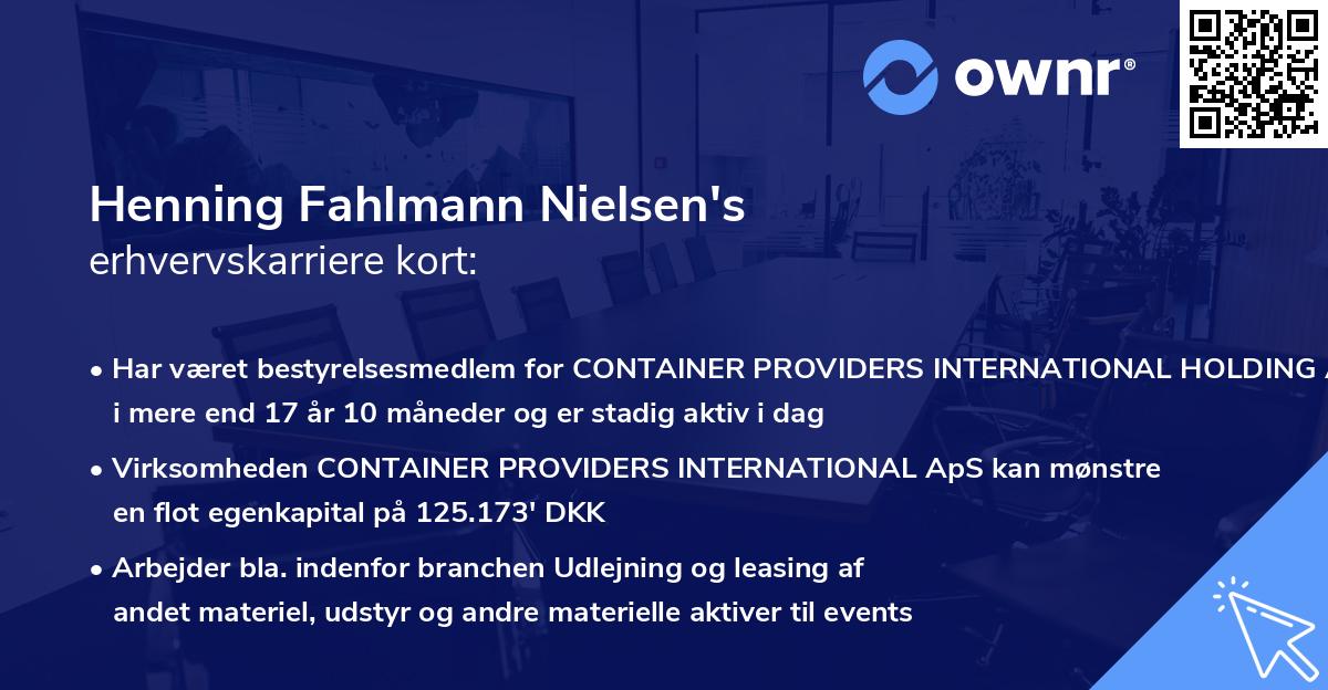 Henning Fahlmann Nielsen's erhvervskarriere kort