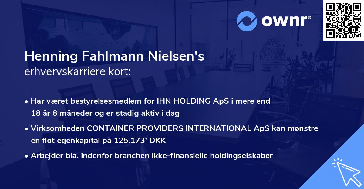 Henning Fahlmann Nielsen's erhvervskarriere kort