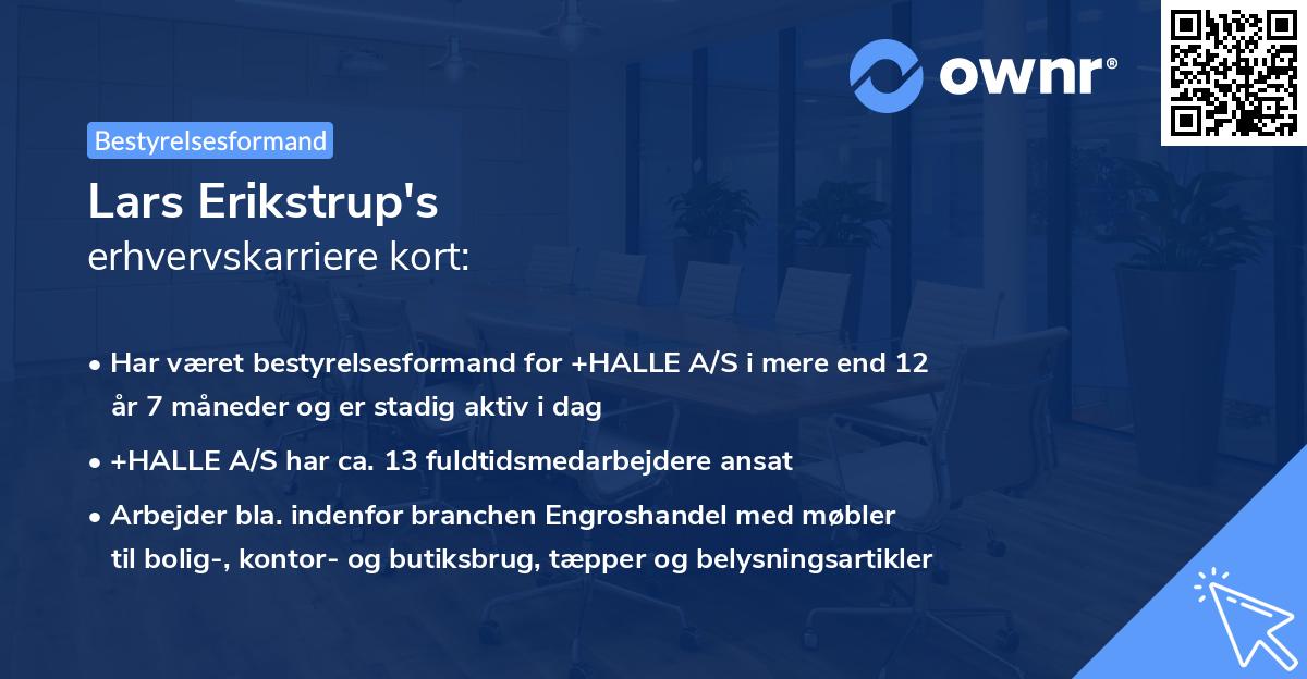 Lars Erikstrup's erhvervskarriere kort