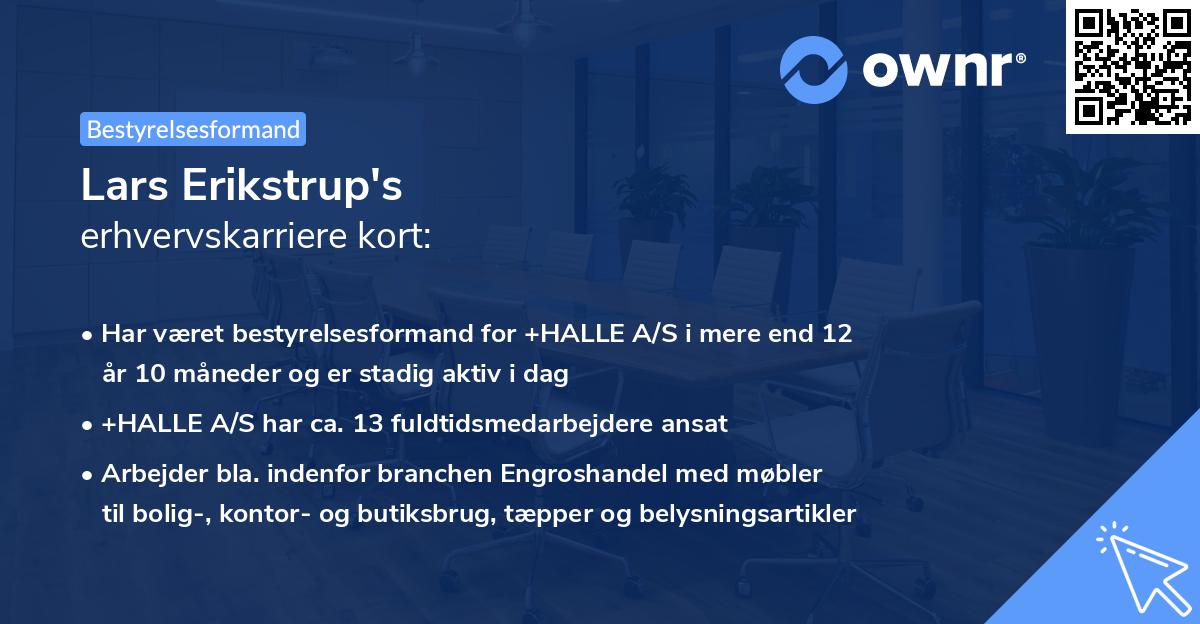 Lars Erikstrup's erhvervskarriere kort