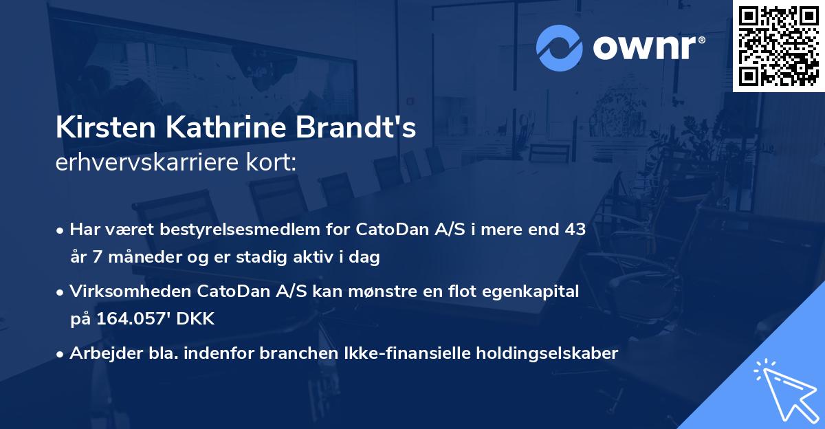Kirsten Kathrine Brandt's erhvervskarriere kort