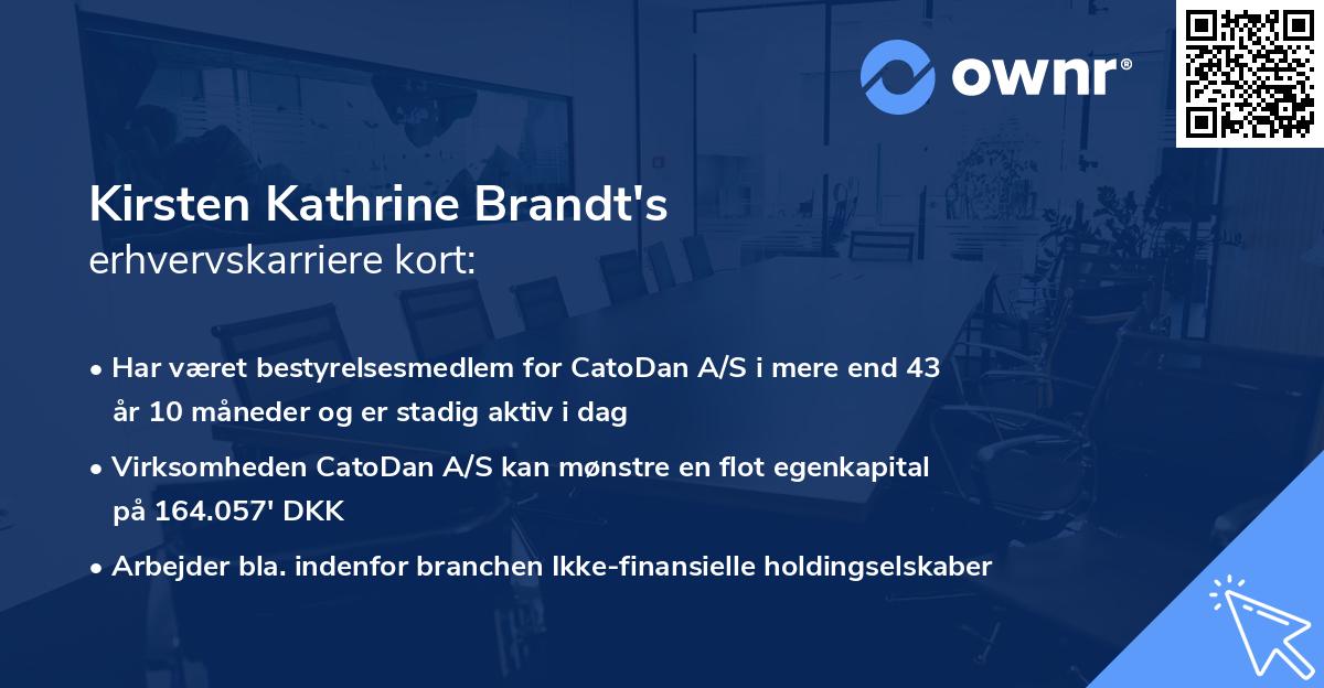 Kirsten Kathrine Brandt's erhvervskarriere kort