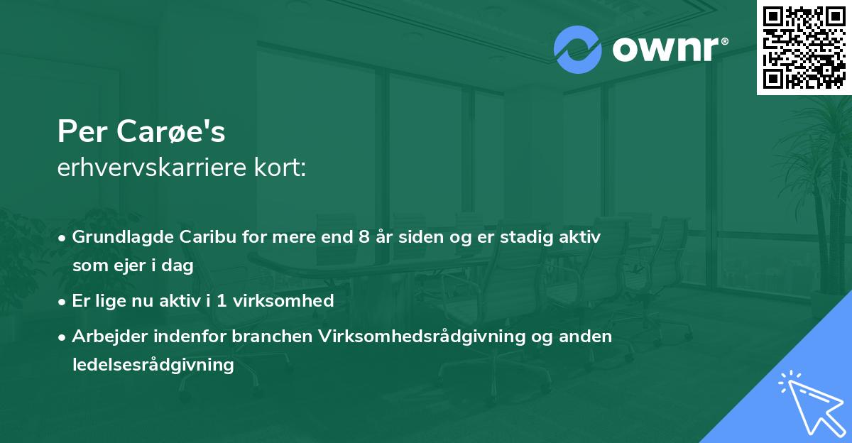 Per Carøe's erhvervskarriere kort