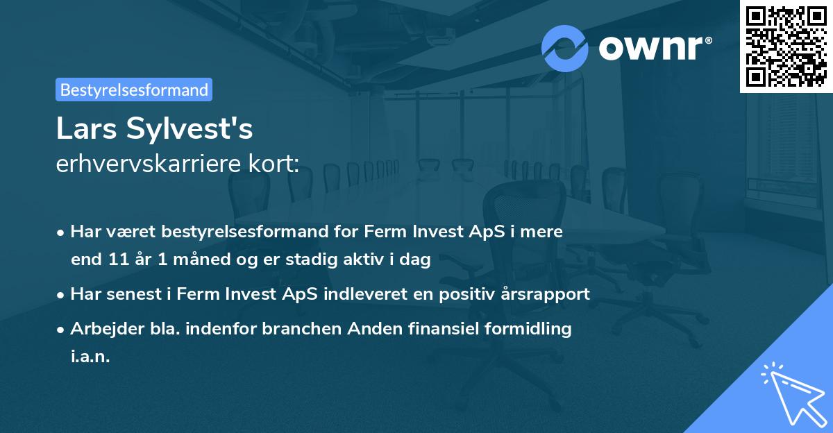 Lars Sylvest's erhvervskarriere kort