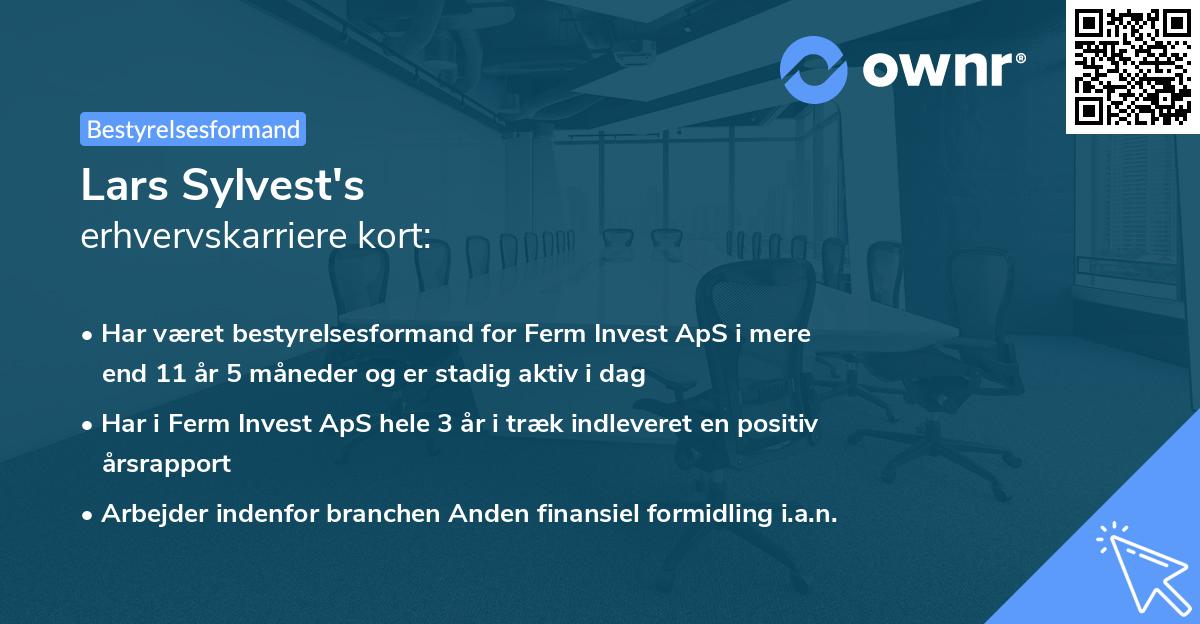 Lars Sylvest's erhvervskarriere kort