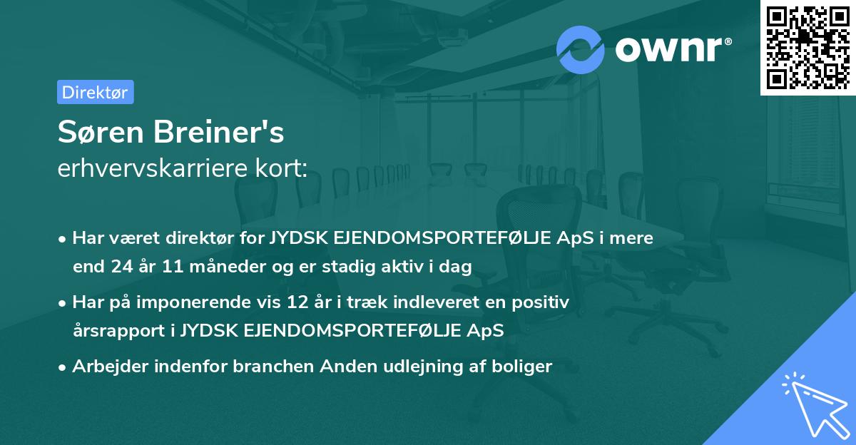 Søren Breiner's erhvervskarriere kort