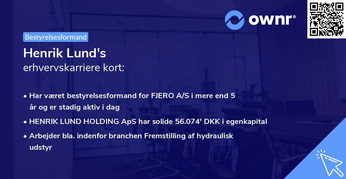 Henrik Lund's erhvervskarriere kort