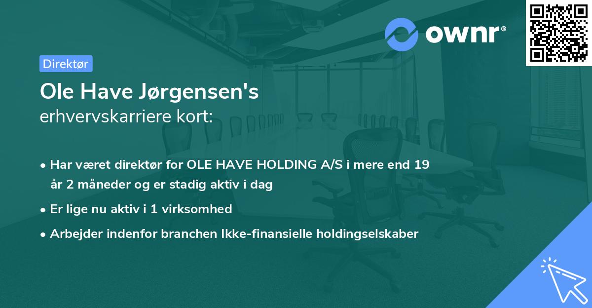 Ole Have Jørgensen's erhvervskarriere kort