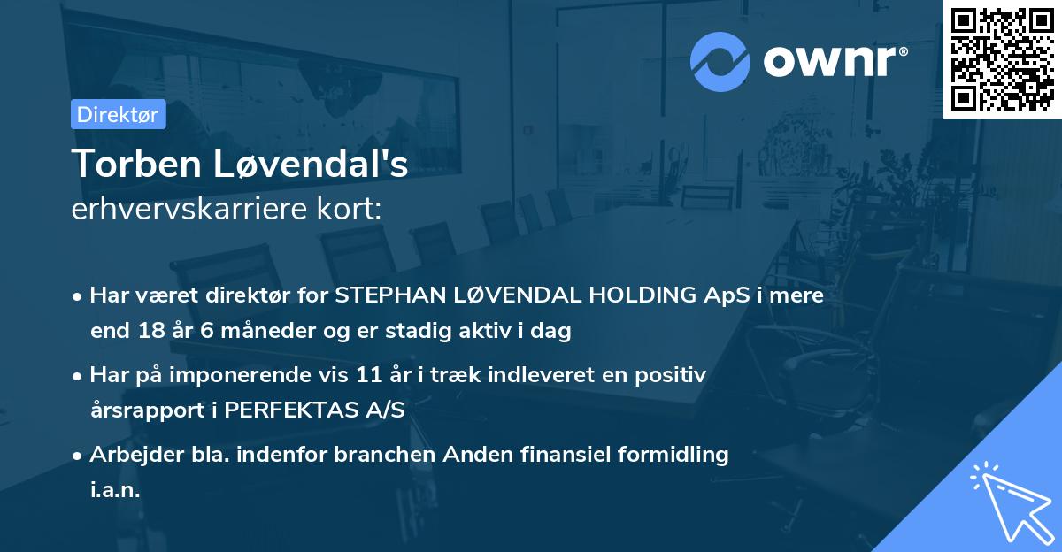 Torben Løvendal's erhvervskarriere kort