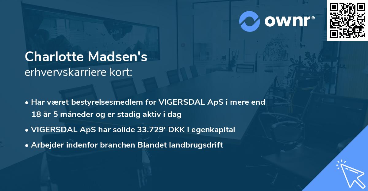 Charlotte Madsen's erhvervskarriere kort