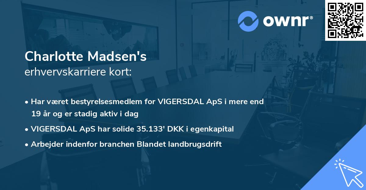 Charlotte Madsen's erhvervskarriere kort