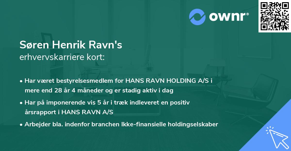 Søren Henrik Ravn's erhvervskarriere kort