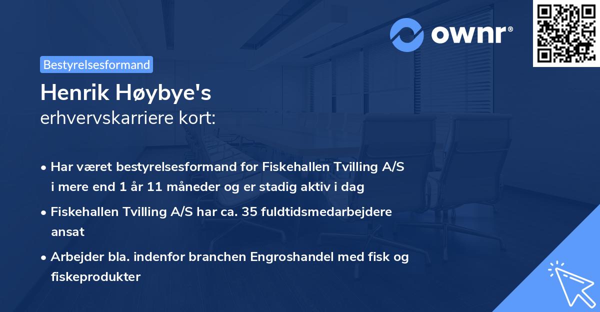 Henrik Høybye's erhvervskarriere kort