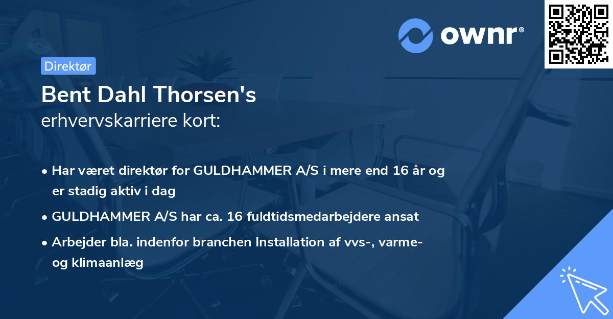 Bent Dahl Thorsen's erhvervskarriere kort