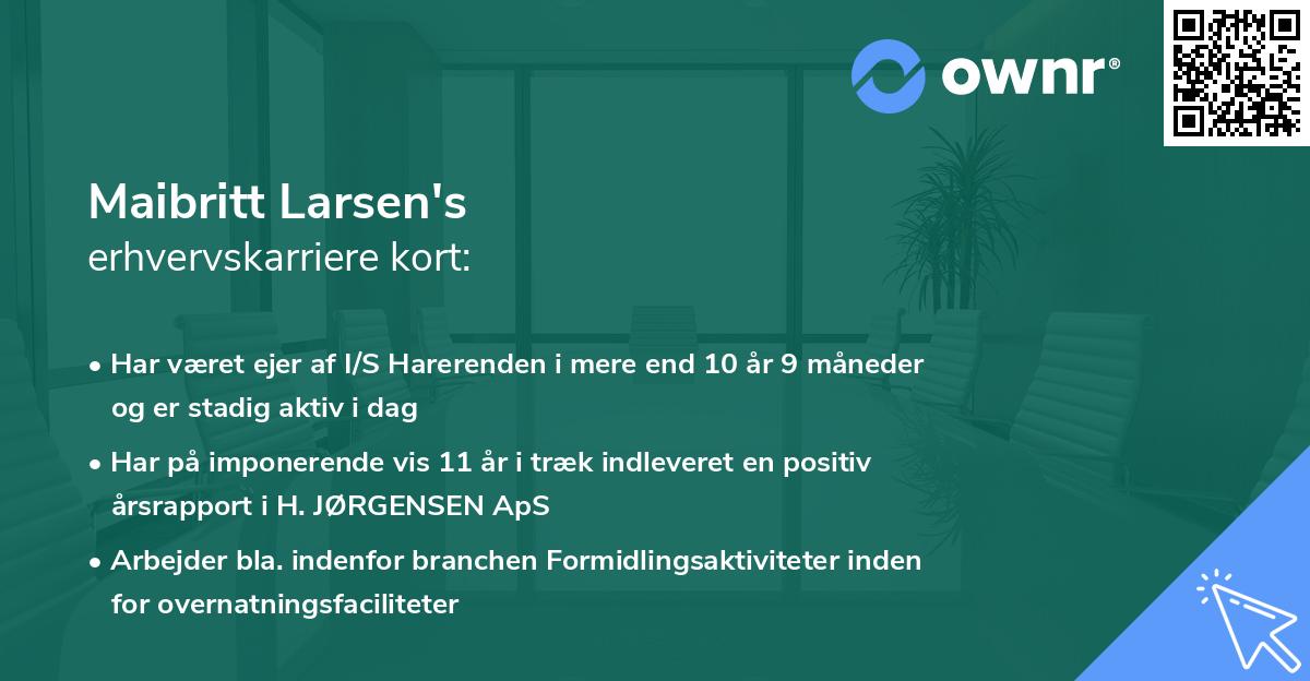 Maibritt Larsen's erhvervskarriere kort
