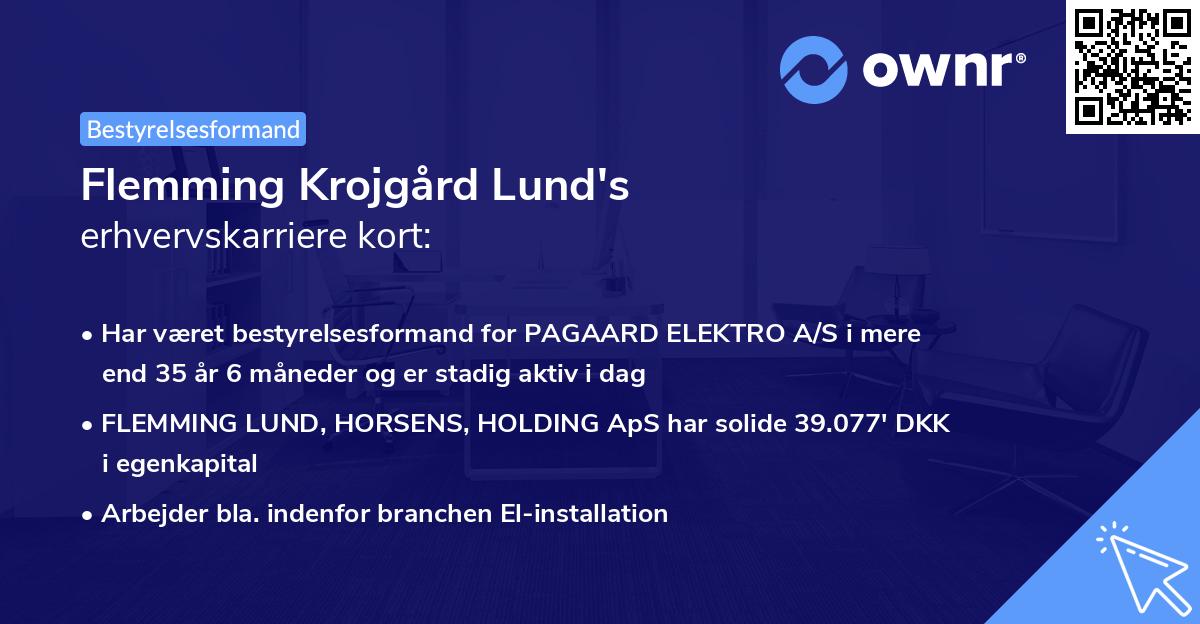 Flemming Krojgård Lund's erhvervskarriere kort