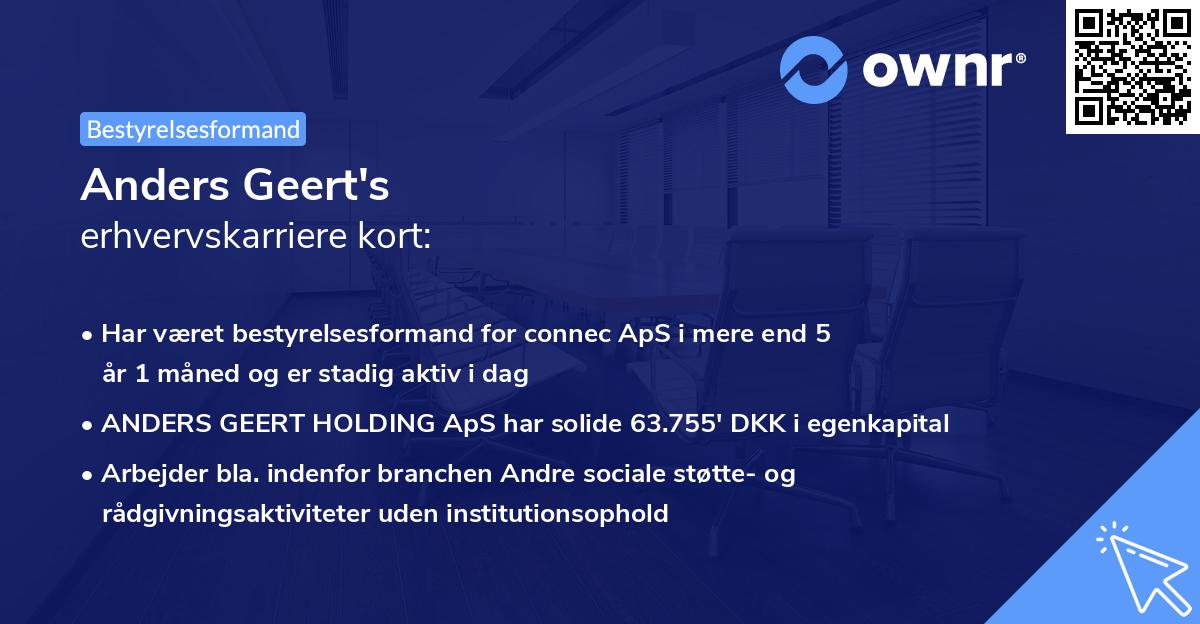 Anders Geert's erhvervskarriere kort