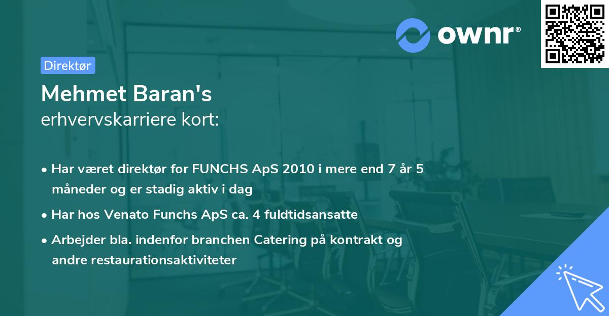 Mehmet Baran's erhvervskarriere kort