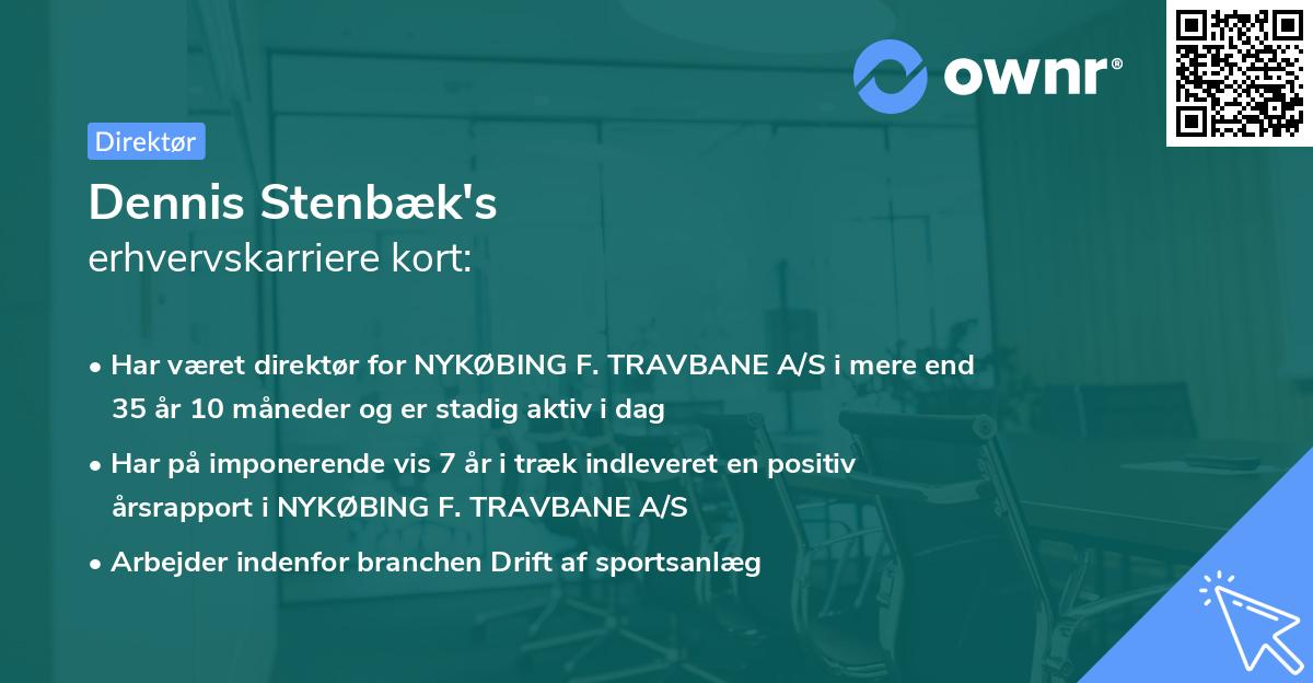 Dennis Stenbæk's erhvervskarriere kort