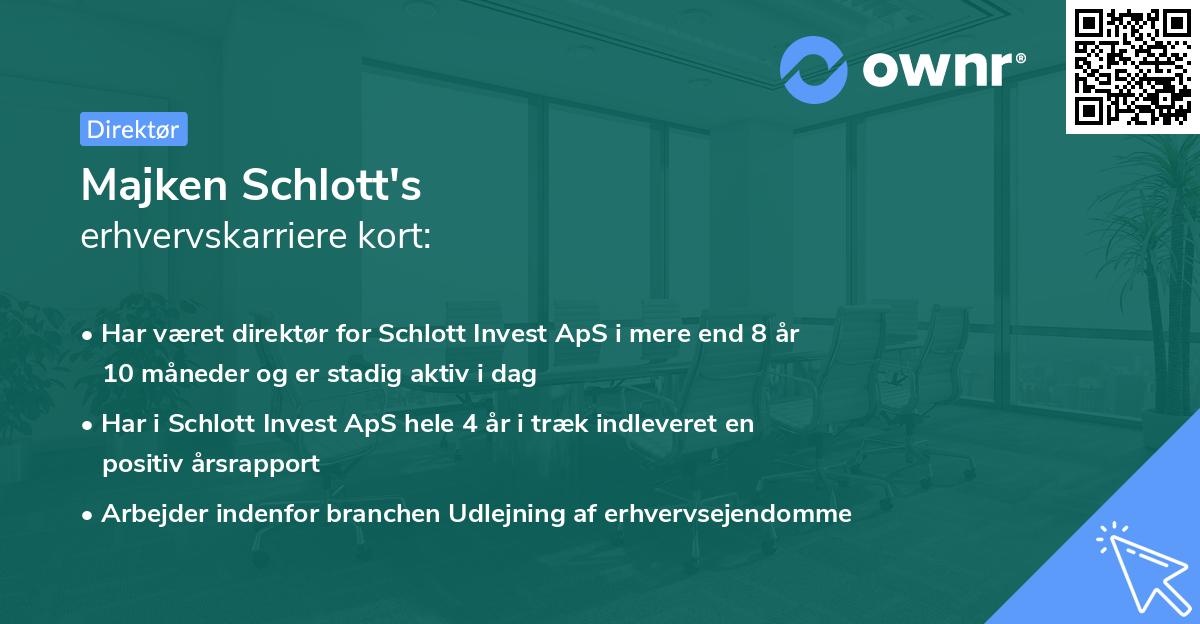 Majken Schlott's erhvervskarriere kort