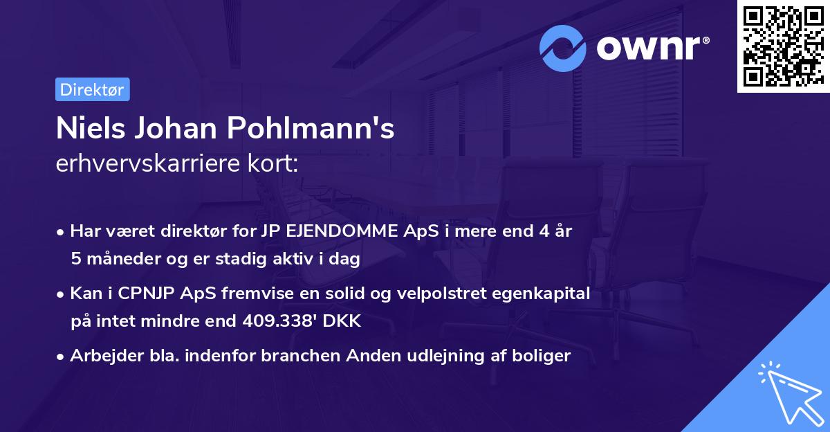 Niels Johan Pohlmann's erhvervskarriere kort