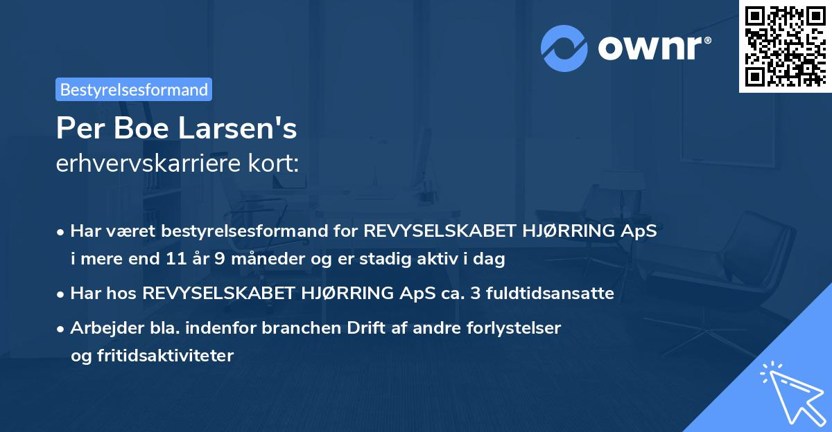 Per Boe Larsen's erhvervskarriere kort