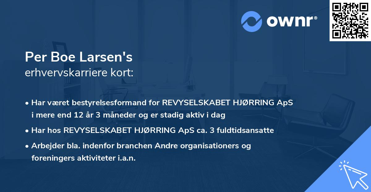Per Boe Larsen's erhvervskarriere kort